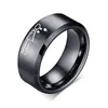 Cluster Rings Black White Color Embrace Couple Fashion Style Men Women Statement Stainless Steel Wedding Ring Size7-12