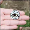 Broches Broches Broches Broches Émail Broche Noir Comme Mon Coeur Eye Eyeliner Personnalité Créative Badge Dessin Animé Spécial Marée J Dhga Dh2Gd