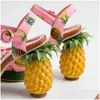 Sandales d'été rose ananas imprimé plate-forme à bout ouvert femmes douces femmes à talons hauts boucle chaussures à bretelles belle Sandalias Mujer Drop livrer Dhkam