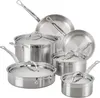 Cookware set Hestan - Probond Collection Professional Clad Rostfritt stål 10 -stycken Ultimate Set Induktion Cooktop Compatible