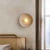 Lampada da parete Lampade nordiche con venature del legno retrò Luci notturne a led per studio sul comodino Sala da pranzo Corridoio Apparecchi decorativi rotondi per interni