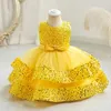 Girl Dresses Baby Princess Elegant Dress Kid Wedding Birthday Frocks Children Costume Bow Prom Ball Gown Party For Girls