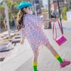 Girl Dresses Fashion Teens Kids For Princess Girls Dot Print Mesh Dress Children's Summer Clothing 10 To 12 Teenage Mom