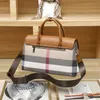 Totes Genuine Leather Checkered Fashionable Square Bag Women's High end Sense Versatile Shoulder Small Handbag