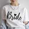 Damskie koszulki mody Kobiet T-shirt Bride Squade BriDal Shower Wedding Tshirt Team Tops Bachelorett