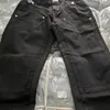 Pantalons pour hommes Classic Black Askyurself Jeans lavés poignets d'épissage droits de haute qualité Denim Hommes Femmes Casual Pantalon ASK Real Pos