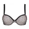 BRAS YBCG Femmes Soutien-gorge Plus Taille Dentelle Mesh Hollow Lingerie Voir à travers Dot Plunge sans doublure pour grande tasse B C D DD E DDD F