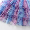 Mädchen Kleider DXTON Mädchen Blumen Kinder Ausgesetzt Sommer Kleid Kleinkinder Infantil Vestidos Layered Tüll Mesh Prinzessin Kuchen