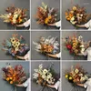 Decorative Flowers Artificial Wedding Silk Fake Autumn Bouquet Auditorium Flower Roses Home Living Room Garden Decoration Plants Supplies