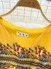Robes décontractées Femmes Automne Robe Plage Mode V-Cou Lanterne Manches Taille Rétraction Positionnement Imprimer A-ligne Plissée Élégant Robes