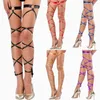 Women Socks Harajuku Leg Rings Design Thigh High Stockings Stay Up DIY Straps Ladies Pole Dance Bandage Lingerie Sexy Wear