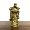 Dekorativa figurer Vintage Bronze Chinese God of Wealth Longevity Statyes Hemdekoration Antik traditionell Buddha Feng Shui -ornament