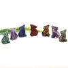 Dekorativa figurer 1.2 "Vargstaty natursten snidad djurfigur Collection Craft Ornament Crystal Reiki Healing Kitchen