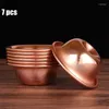 Bowls 7pcs Gift Decorative Pure Copper Tribute Bowl Brass Auspicious Luster Tibetan 11cm Holy Water Cup Buddhist Saucer Home's