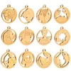 Breloques 5 pièces en acier inoxydable 12 Constellation Bélier Cancer Lion Balance Taureau Scorpion Gémeaux Pendentif Collier À Faire Soi-Même Bracelet Bijoux