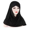 Etniska kläder One Piece Muslimska Kvinnor Dam drar på Read Made Instant Shawl Hijab Scarf Islamic Headscarf Sequin Cross Prayer Hooded Wrap