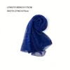 Etnische kleding effen kleur geplooide hijab sjaal elegante sprankelende hoofdomslag dames casual winddichte sjaal bandana outdoor reizen strandlaken