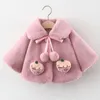 Babzapleume automne hiver bébé manteau de fourrure enfant en bas âge fille veste coréenne chaude polaire en peluche mignon fraise châle né vêtements 021 240125