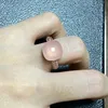 12.6x6mm Classic Ring Candy Style Ring Zircon Flat Natural Pink Crystal Ring for Women Wedding Party Fashion Jewelry Gift 240202