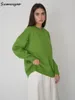 Maglioni femminili sumuyoo donne o collo autunno inverno foltto ploro caldi tops oversize a maglia sciolta a maglia da donna a maglia