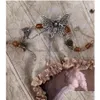 Chokers Choker Vintage Butterfly Tassel Beaded Necklace For Women Punk Dark Charm Eesthetics Y2K CLAVICLE CHAIN ​​Ethnic Accessorie DH8VT