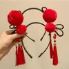 Akcesoria do włosów Chiński rok starożytny styl dzieci plamita opaska na głowę dziewczyna kid tang garnitur czerwony łuk nakręcony nakrycia głowy Hanfu nakrycie głowy