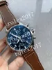 Relógio masculino Super Watch Business ZFF Factory 43MM Movimento Automático Cronógrafo Relógios Le Petit Prince 7750 SS Mostrador Azul em Pulseira de Couro