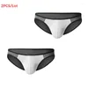 Sous-vêtements 2 pcs/lot hommes doux glace sous-vêtements en soie sexy ultra mince pénis grande poche hommes slips slips culotte respirante Hombre