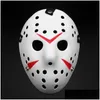 Máscaras de fiesta Mascarada Jason Voorhees Máscara Viernes 13 Película de terror Hockey Scary Disfraz de Halloween Cosplay Plástico Fy2931 Ss1230 Otoac