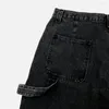 Jeans pour hommes Hommes lavés noirs déconstruits style à six poches automne hiver streetwear
