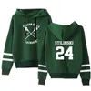 Sudaderas con capucha para mujer, Sudadera con capucha de lobo adolescente, jersey de Lacrosse Stilinski 24 Beacon Hills, sudadera con dibujo para hombre, ropa informal estilo Hip Hop roja