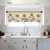 Curtain Retro Flower Butterfly Sunflower Small Window Valance Sheer Short Bedroom Home Decor Voile Drapes