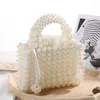 Borse da sera Borsa con perline di cristallo nobile Pochette da sposa con borsa a tracolla fatta a mano con catena di perle