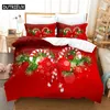 Bedding Sets 3D Christmas Quilt Cover Set Duvet Comforter Pillow Case Bed Linens Twin Queen King Double Full Single 3PCS 2PCS Bedroom