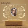 Night Lights Personalized Unique Sympathy Gift For Custom In Memory Of Loved Light Up Picture Frames With Po And Text Memorial Plaque Lamp