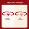 Bracelets à maillons à portée rapide, Bracelet à breloques de décoloration Unique, chaîne rouge avec pendentif pour filles