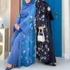 Abbigliamento etnico Musulmano Aperto Abaya Tuta abbinata Set da 2 pezzi Eid Abaya per le donne Dubai Turchia Ramadan Islam Vestito Abito Hijab da festa