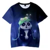 Homens camisetas Verão Panda Meninos Mulheres Cor T-shirt 3D Impressão Esportes Respirável Leve Semi-transparente Fitness Top