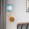 Lámparas de pared LukLoy luces LED para el hogar dormitorio lámpara de noche sala de estar tela sombra aplique iluminación interior