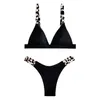 Costumi da bagno da donna 2 pezzi/set costume da bagno per ragazze chic buona elasticità set bikini sexy da donna di tipo diviso abbigliamento per attività acquatiche