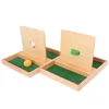 Juguetes sensoriales Montessori Caja Imbucare con moneda Discos horizontales verticales de madera Habilidades de vida básicas Buscadores de pies de mano 240131