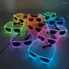 Partydekoration 1PC Leuchtende LED-Brille Glühen Sonnenbrille EL-Draht Neon im Dunkeln liefert Gefälligkeiten für Kinder Erwachsene