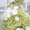 Dekorativa blommor Babysbreath White Phalaenopsis Orchid Flower Arrangement Wedding Table Decor Fake Floral Row Event Party Fönster Display