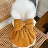 Vêtements pour chiens Petite robe de princesse Pet Bowknot Jupe Automne Hiver Pull doux Chat Mode Manteau chaud Chiot Harnais Chihuahua Yorkshire