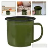 Conjuntos de louça Caneca Copo Esmalte Café Cam Canecas Copos Chá Metal Beber Vintage Ferro Água Lata Viagem Acampamento Campfire Enamelware Drop de Dhdmg