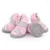 Chaussures de vêtements pour chiens pour petits chiens Tissu en maille confortable Respirant Antidérapant Baskets pour animaux de compagnie Bottes de course pour chiots Chaussures de chat