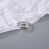 Bandringe 925 Sterling Silber Brieföffnungsring für Frauen Nicht verblassender Nischen-Instagram-Stil-Ring Cooler und High-End-Feeling-Ring Ldnk