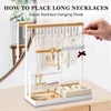 DreamGenius Schmuck-Organizer-Ständer mit Ringhalter aus Samt, 4-stufiger Schmuckhalter-Organizer mit 15 Haken, Halsketten-Organizer und Halterungshalter, Schmuckständer