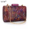 YYW Borsa da donna in acrilico Vintage Marmo colorato Party Prom Sera Pochette Borsa da festa di lusso Donna Casual Box Pochette Borsa 240125