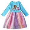 Robes de fille Gabbys maison de poupée chats robe de princesse enfants fête de mariage Sequin bébé à manches longues maille cadeaux d'anniversaire robes